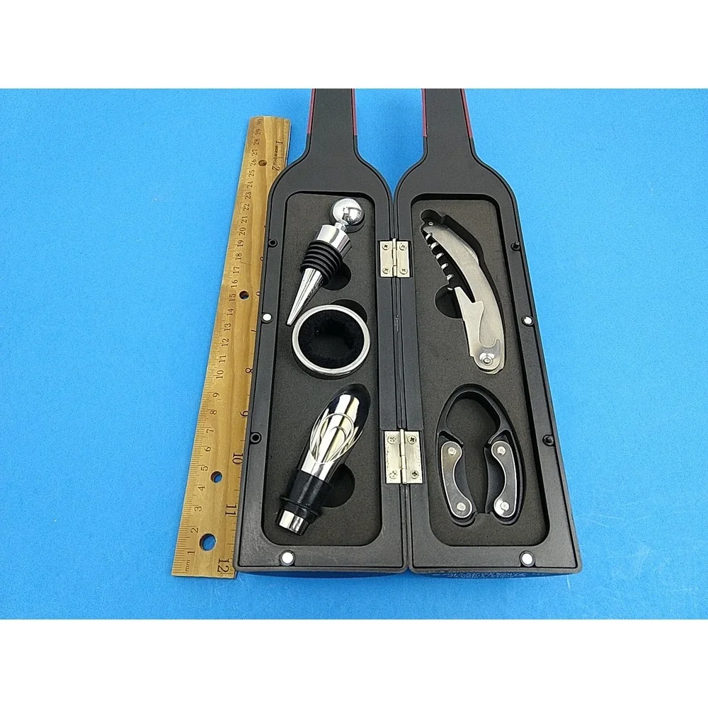 Opening Wine Bottle Shaped Wine Accessory Set Stopper Opener
